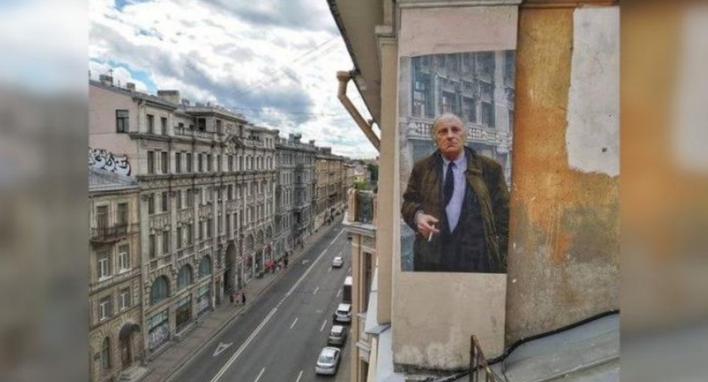 В Петербурге восстановили граффити с Иосифом Бродским
