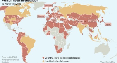 Школы закрылись из-за коронавируса примерно для миллиарда детей